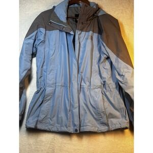 The North Face Hyvent Jacket Med Women's Blue Hooded Ski Snowboard Waterproof